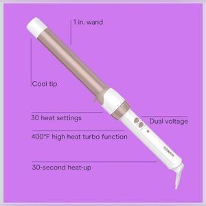 Conair Double Ceramic 11/4-3/4". Curling Wand with Thermal Glove, NIB Retails$39